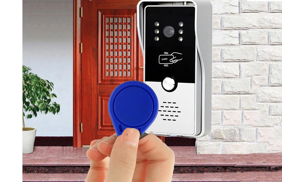 Homefong 7 Inch RFID Home Intercom Video Door Phone Doorbell with Camera Door Access Control Multiple Monitors Unlock Gate Spy-shop.com