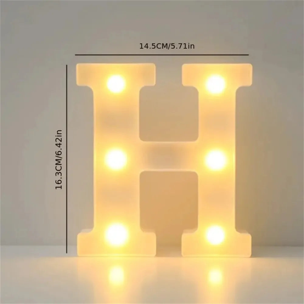 Varmhvit LED-bokstav- eller tallampe