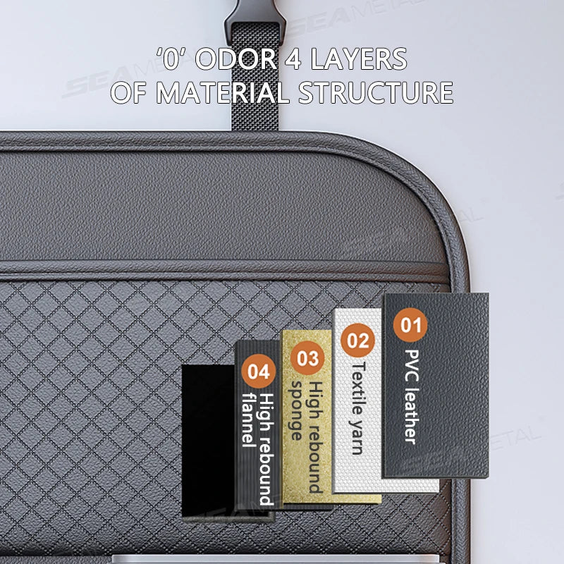 SEAMETAL Luxury Car Seat Back Storage Bag Multifunction Backseat Organizer Storage Pocket Wear-Resistant Seat Anti Kick Guard