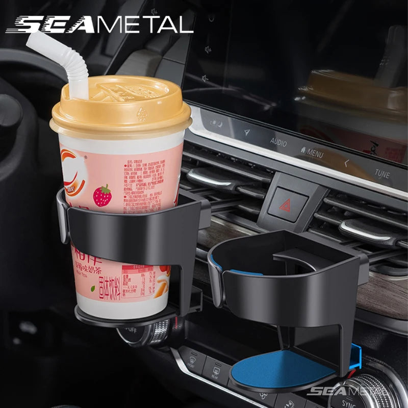 SEAMETAL Car Air Vent Drink Holder Expander Universal Adjustable Bottle Mount for Cold Drink Stable Anti Shake Auto Cup Holder