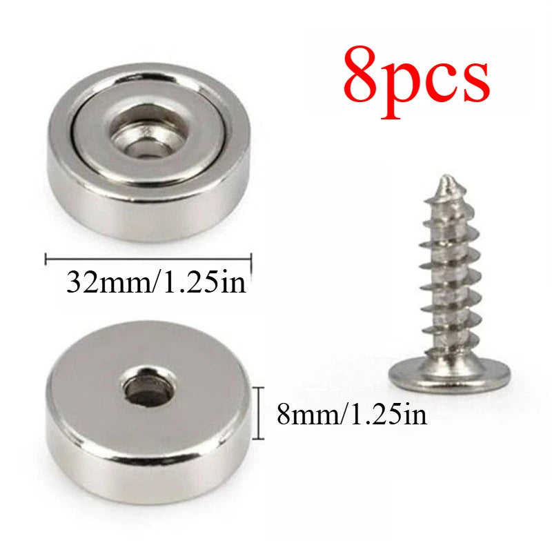 Countersunk Hole Round Magnets Multi Use For Refrigerator Whiteboard Warehouse Tool Snack Storage Holders