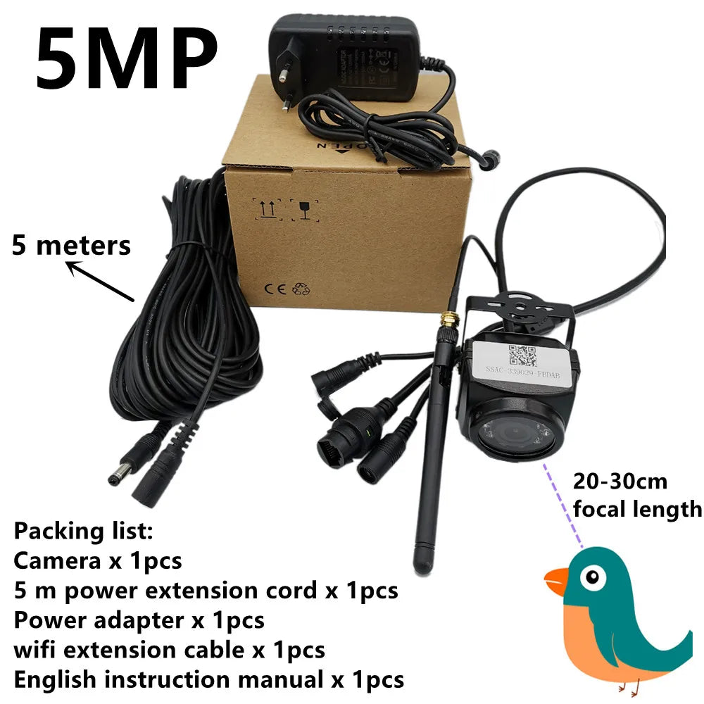 Bird Box Camera Kit with Audio, Night Vision, Waterproof Outdoor IP Camera