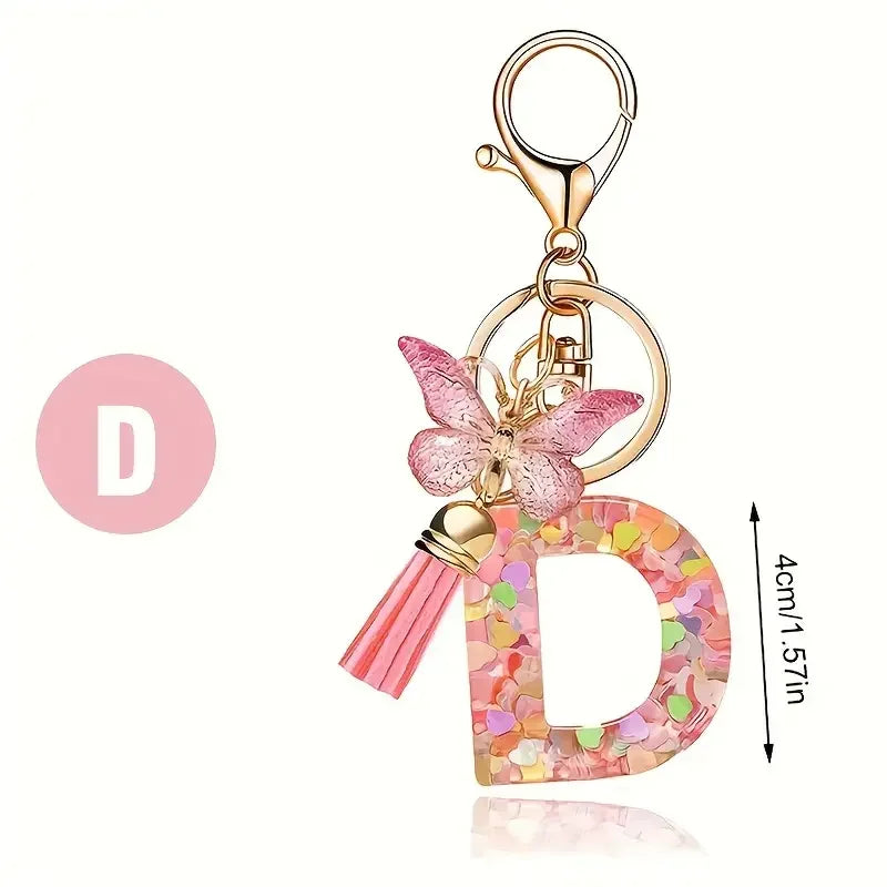 Fashion DIY Κεφαλίδες A-Z Letters keychain Μεταλλικός Φαρέτρα Pendant Key Chain Γυναίκες Κλειδί Αυτοκινήτου Αλυσίδα Απλό Γράμμα Όνομα Κλειδί Δώρο Κοσμήματα