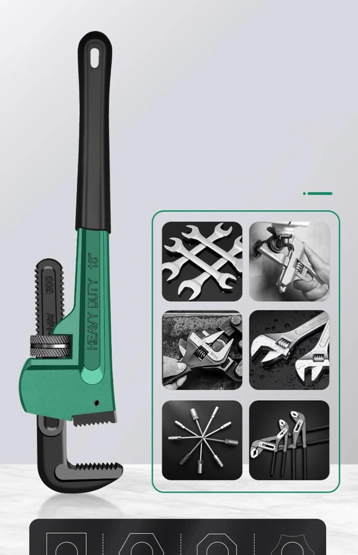 Carbon-Steel Pipe Wrench - Size Options