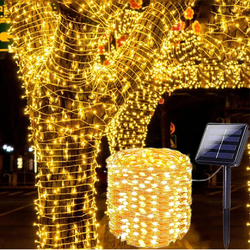 Guirnalda solar de luces LED con ocho modos