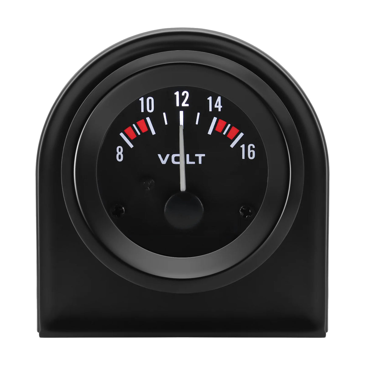 52 mm Car Voltmeter Gauge, 8–16 V, White LED, Black