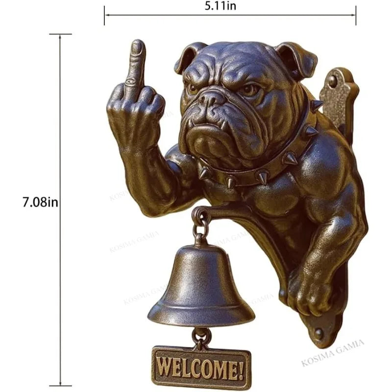 Bulldog Doorbell with Hanging Bell for the Front Door