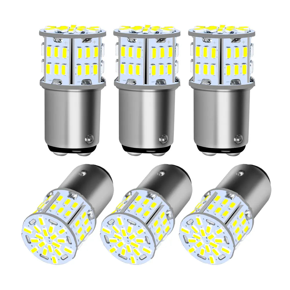 2/4/6/10PCS Ultra Bright P2MAX LED Bulbs 1156 BA15S S25 G18 P21W 1157 BAY15d P21/5W 12V White Car Brake Reverse Fog Drive Lights