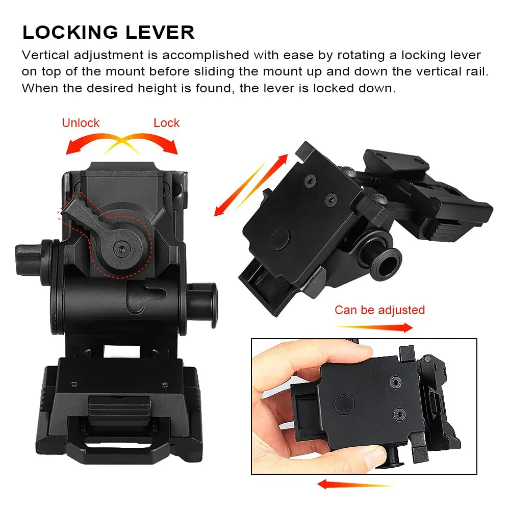 BOOIU Metal/Nylon L4G24 NVG Helmet Mount Holder for PVS15/18 GPNVG18 Goggle Night Vision Stent Outdoor Tactical Helmet Bracket