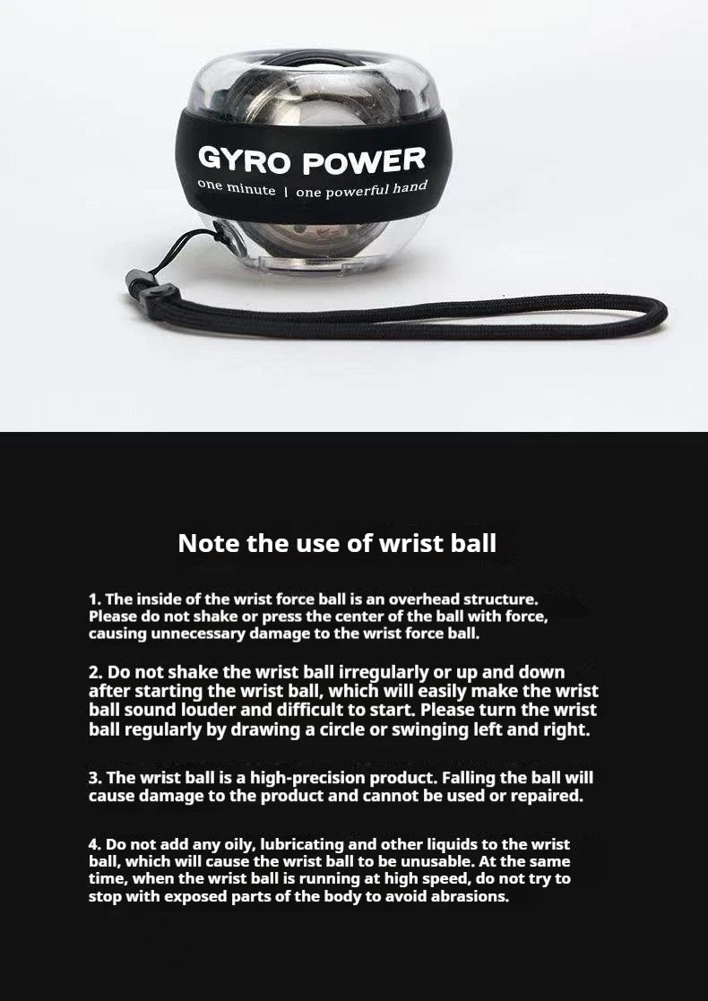 Minge de încheietură Gyro Ball Sferă giroscopică de antrenament care luminează