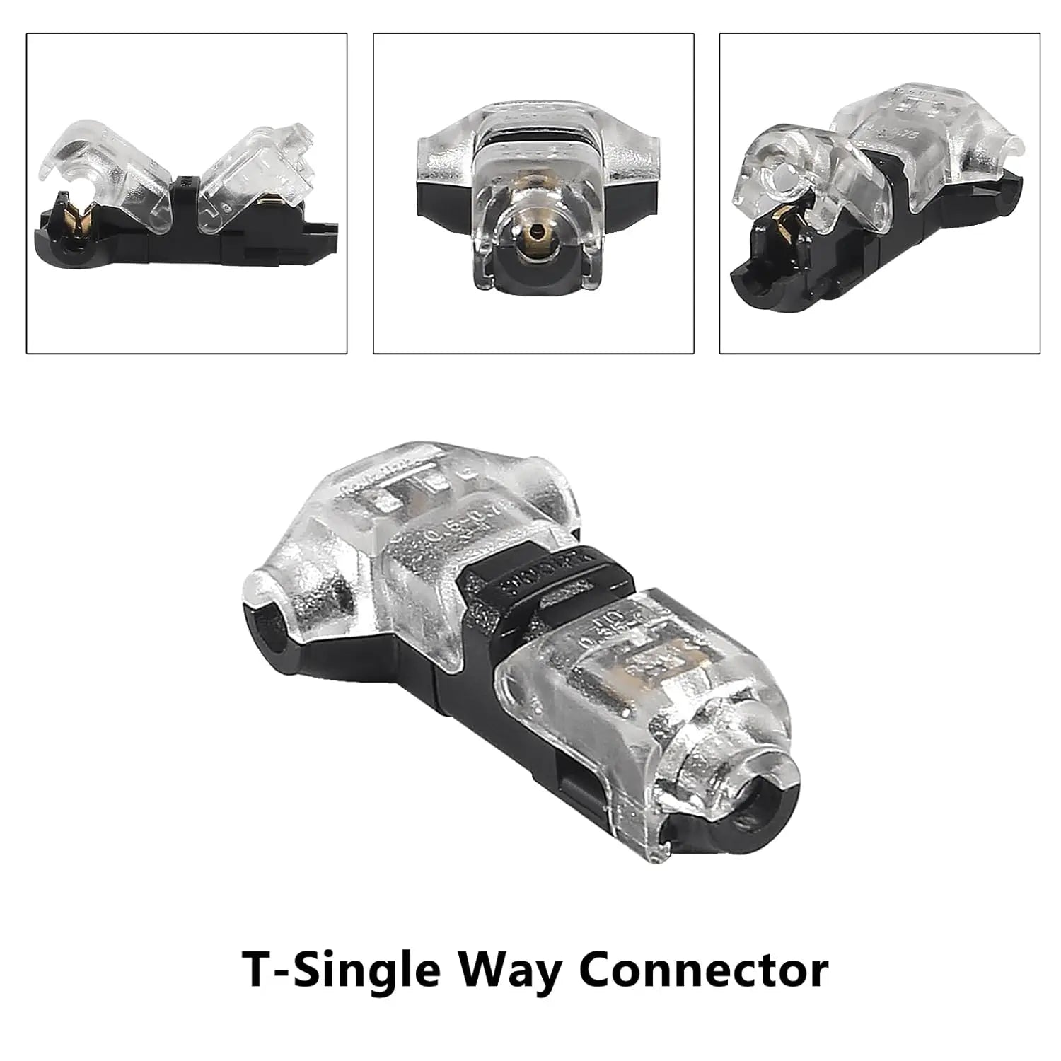 10pcs T Type 1 Pin Low Voltage Wire Connector, Quick Solderless Wire Splice Connector, T Tap Wire Connectors, No Stripping 