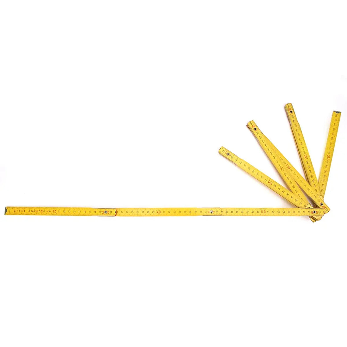 Wooden Carpenter Folding Ruler, 2 m, Double-Sided Metric Scale