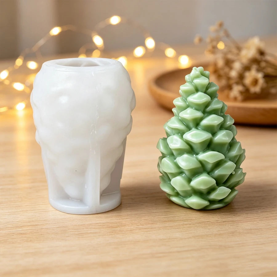 Molde de vela de cono de pino largo de silicona
