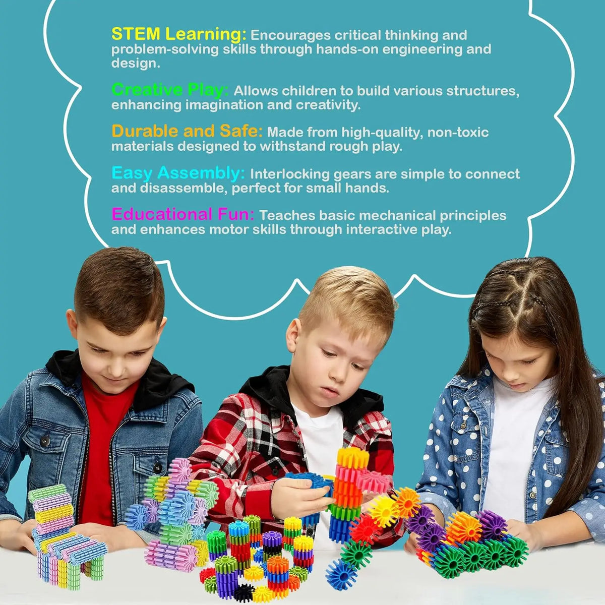 Interlocking Gear Construction Blocks, Selected Piece Count