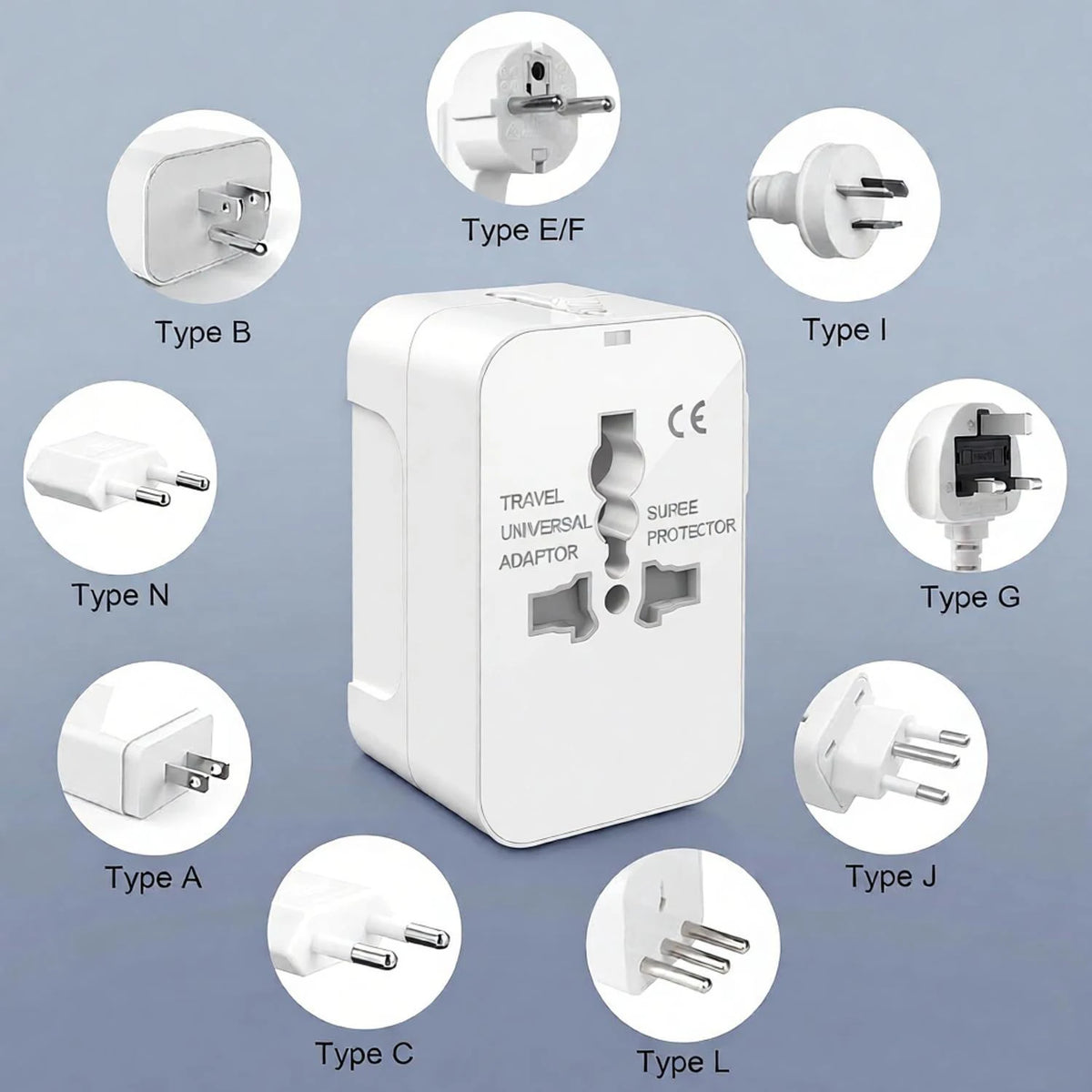 HHT202 Universal Travel Adapter - USB Options