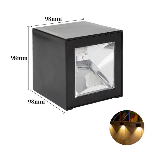 Solar Wall Light with Light Sensor, IP65, Warm White or RGB