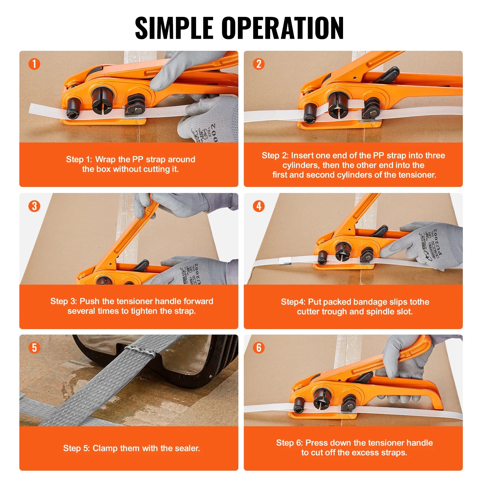Pallet Packaging Strapping Banding Kit with Tensioner & Sealer