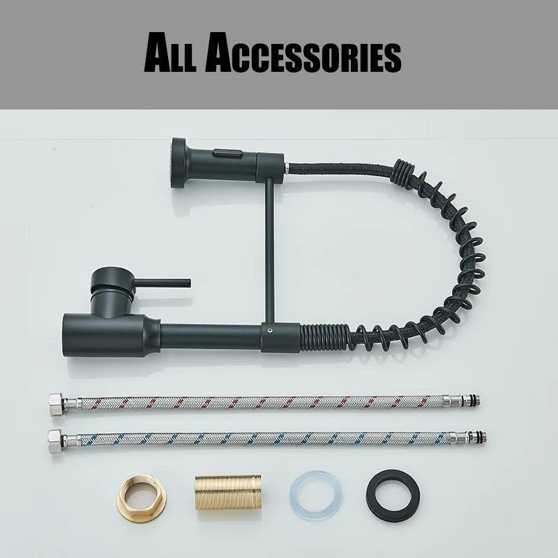 Ελατήριο βρύσης κουζίνας με τράβηγμα προς τα κάτω για ζεστό και κρύο νερό