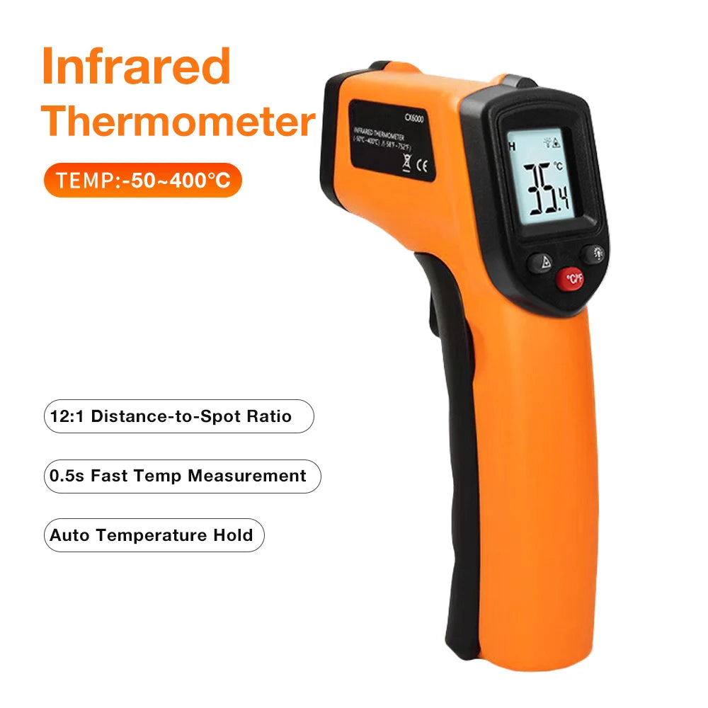 Non-Contact Infrared Surface Thermometer, −50 to 400°C