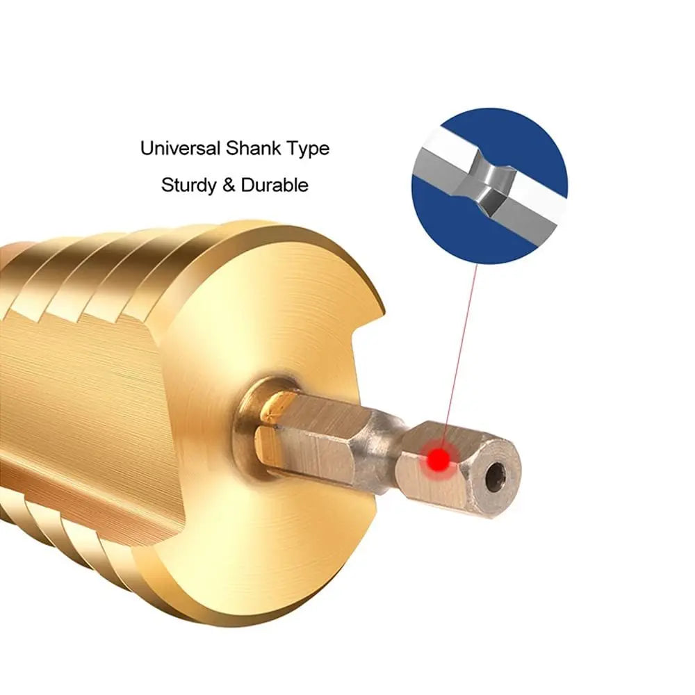 Hss Steel Titanium Coated Step Drill Bits 3-12mm 4-12mm 4-20mm Step Cone Cutting Tools Steel Wood Metal Drilling Power Set