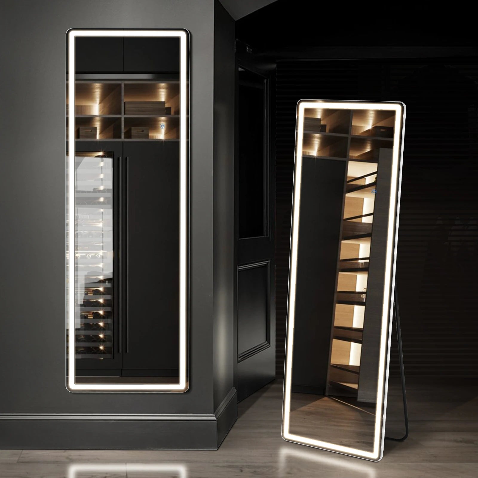 64" x 21" Full Length Floor Mirror with Aluminum Frame