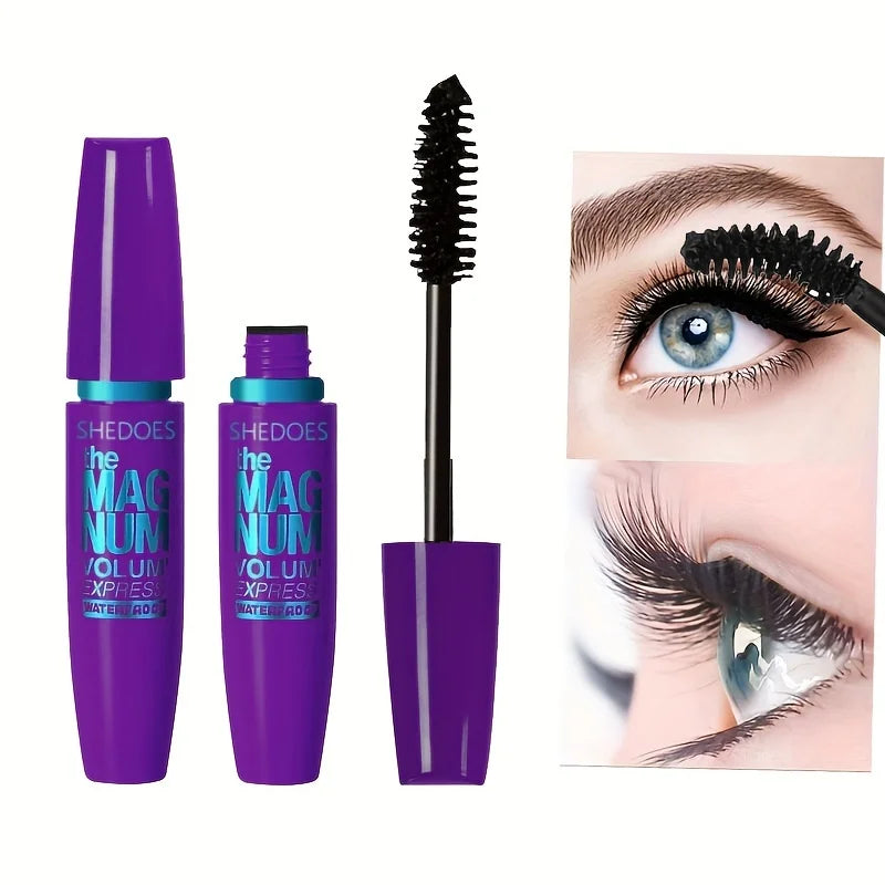 4D Black Mascara Thickening, Lengthening, Curling, Waterproof Liquid Fiber Mascara 
