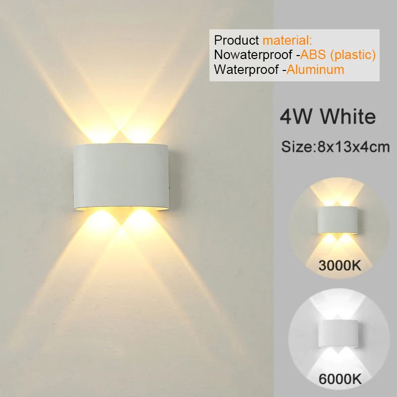 Up-and-Down LED Wall Light, Size and Finish Options