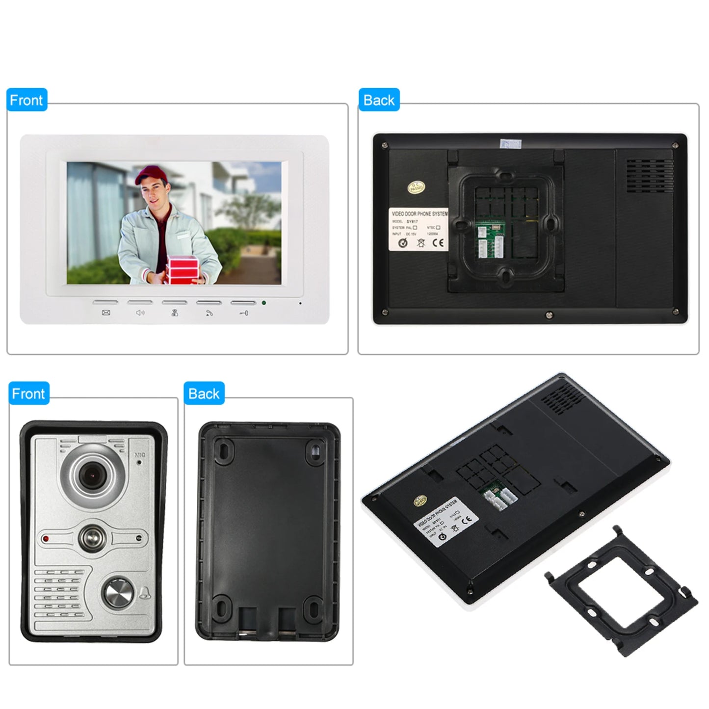 7 inch Wired Video Doorbell Indoor Monitor IR-CUT Outdoor Camera Visual Intercom Two-way Audio Remote Unlock Video Door Phone Spy-shop.com