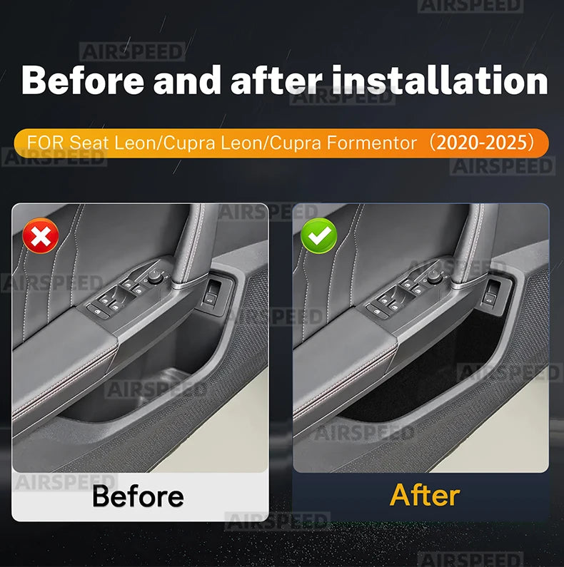 Car Front Rear Door Map Pocket Sticker for Seat Leon and Cupra