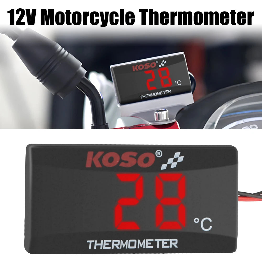 Motorsykkeltemperaturvisning med sensor, 12 V
