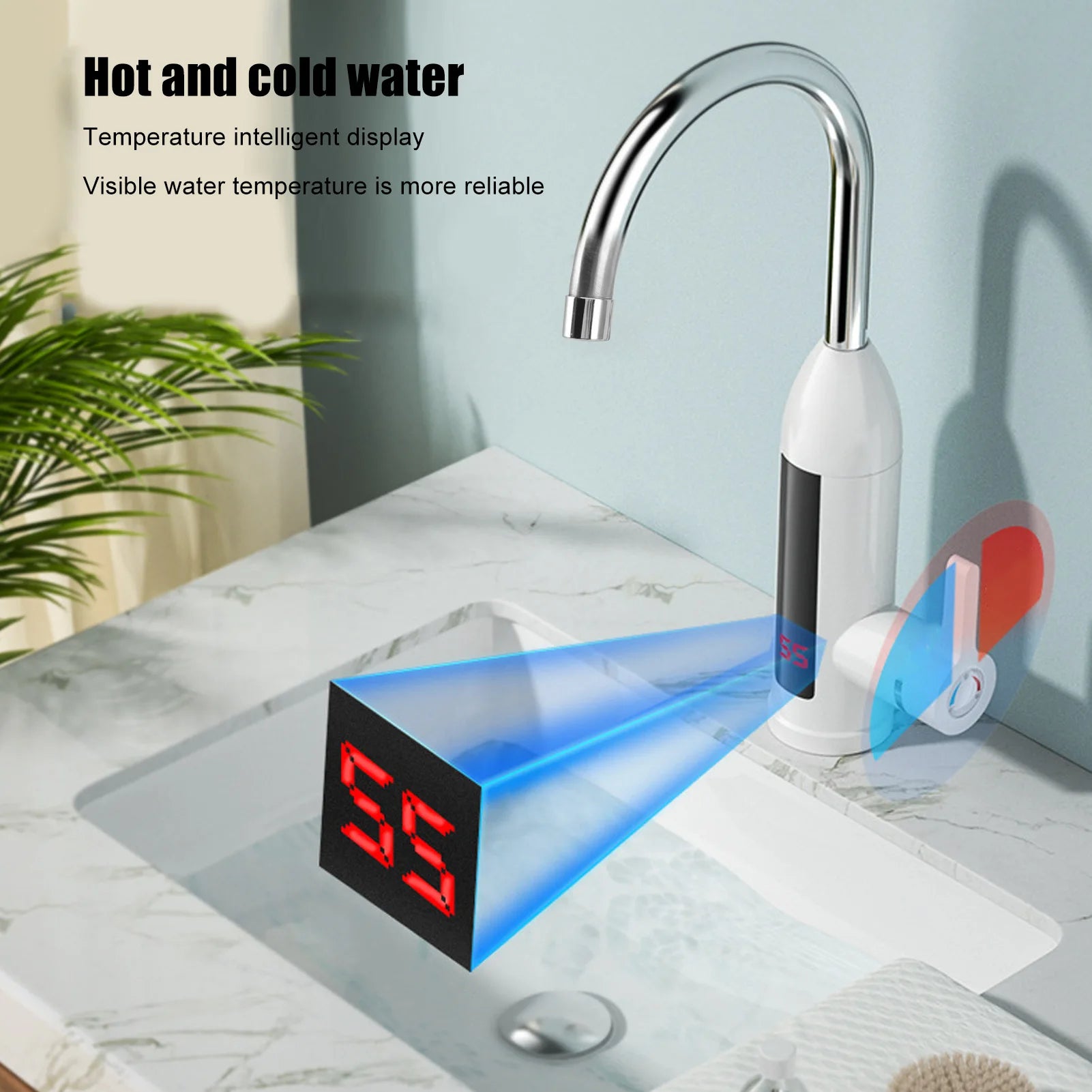 Instant Hot Water Faucet 3000W Tankless Heater with Display