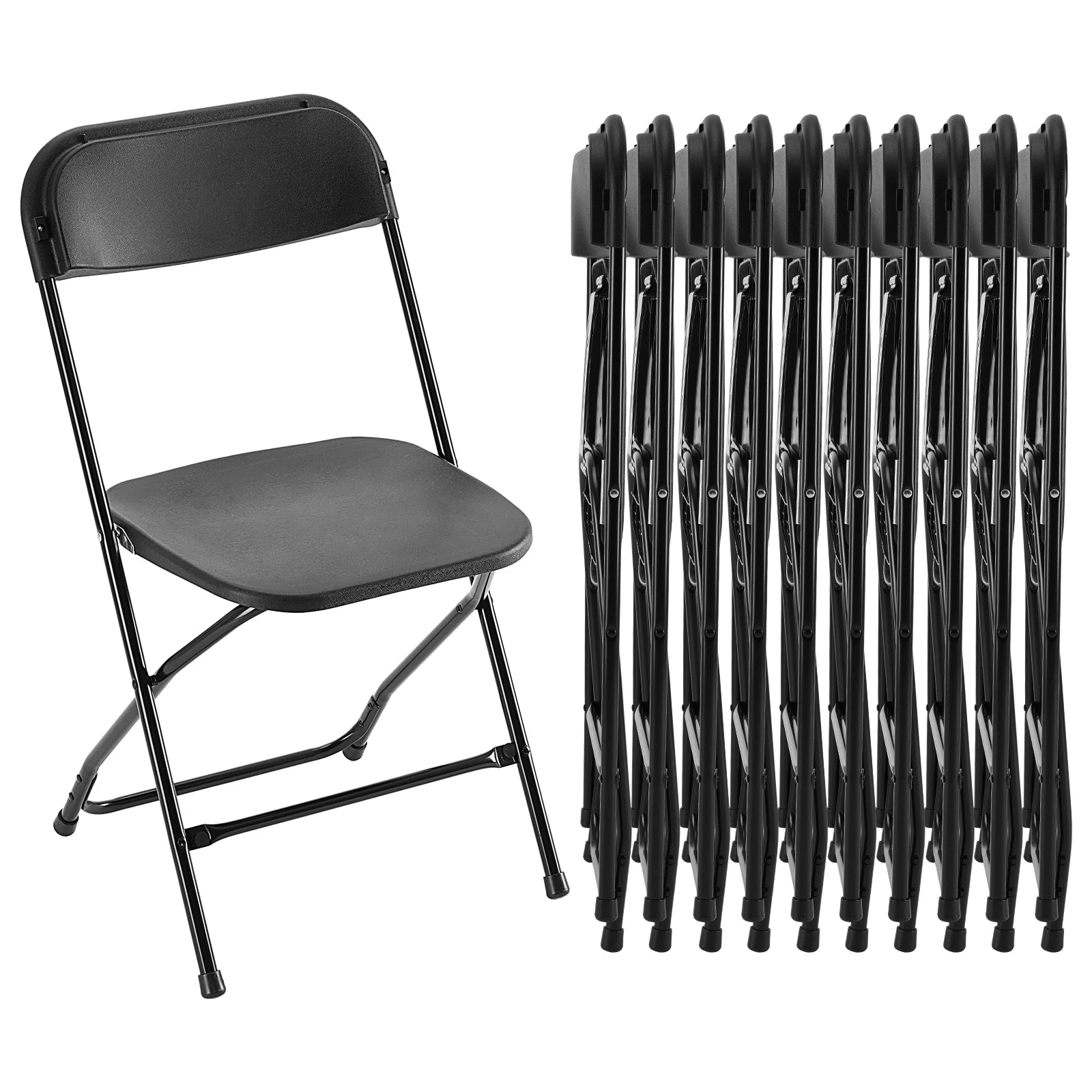 Folding Chair Set of 10 with Cushioned Seat 330LB Capacity