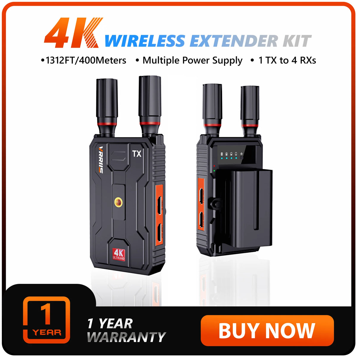 4K Wireless HDMI Transmitter and Receiver Extender Kit