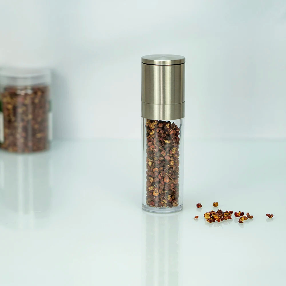 Stainless Steel Salt and Pepper Mill, Adjustable Manual Grinder