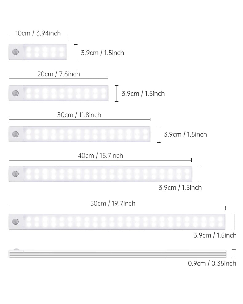 Motion Sensor Light Wireless LED Night Light USB Rechargeable Night Lamp Cabinet Wardrobe Lamp Under Backlight For Kitchen Led