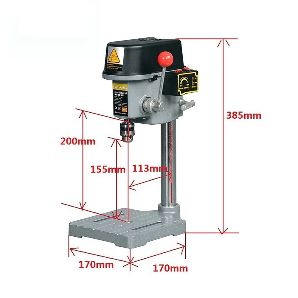 High Speed Mini Benchtop Drill Press 340W 1-10mm Chuck