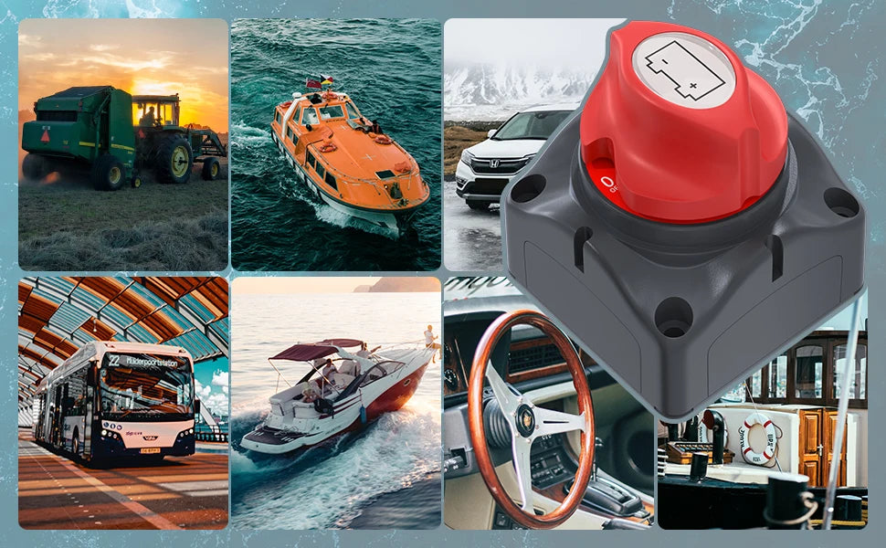 Interrupteur de déconnexion DaierTek 12V 48V Interrupteur Batterie RV Voiture Marine Interrupteur de batterie Coupure en cuivre pour bateau ATV UTV véhicules
