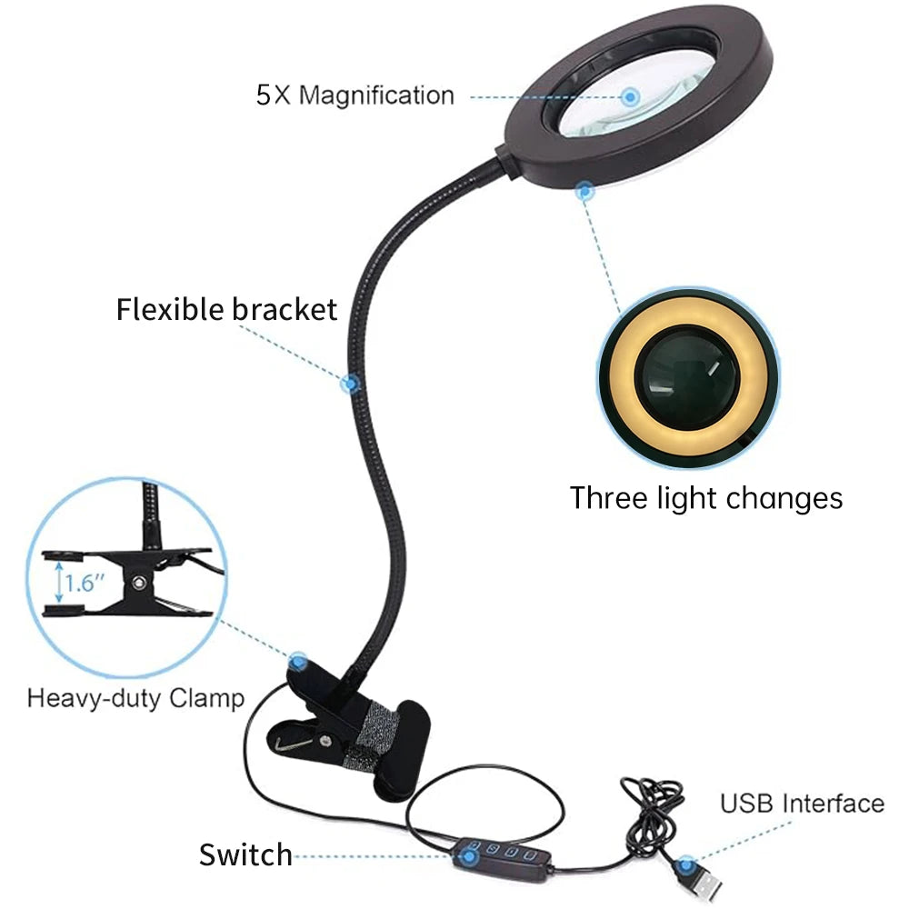 Lunettes loupe LED à clipser 5X