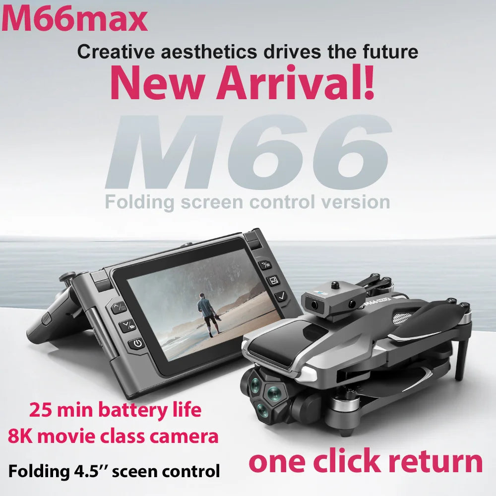 2025 New M66 Drone HD Folding Remote Control With Camera And Screen 5G FPV Camera Quadcopter Brushless Motor RC Quadcopter 