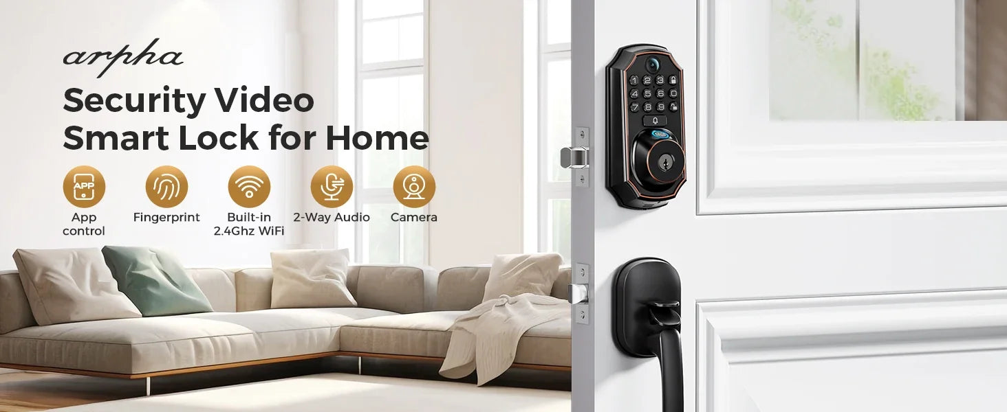 ARPHA D289H Smart WiFi Fingerprint Door Lock with Camera