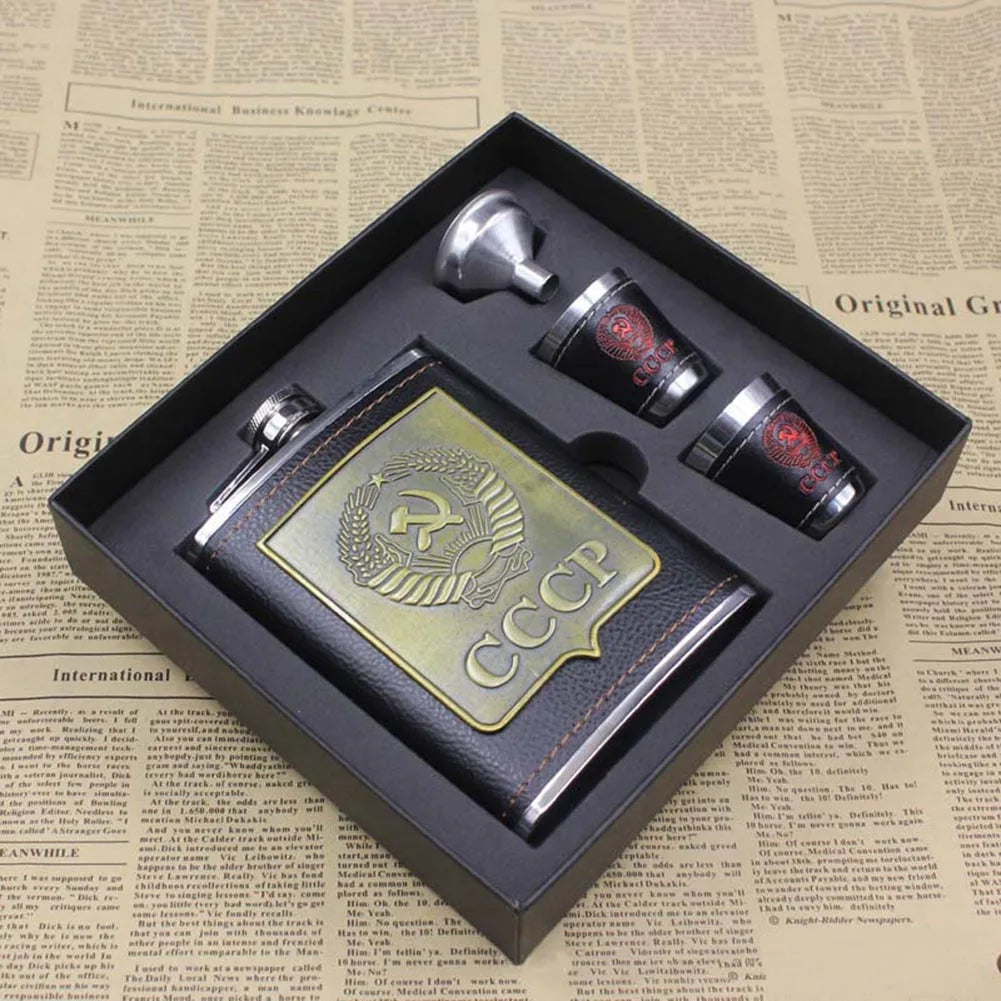 8oz Stainless Steel  Hip Flasks  Wine Bottle Funnel Cups Kit