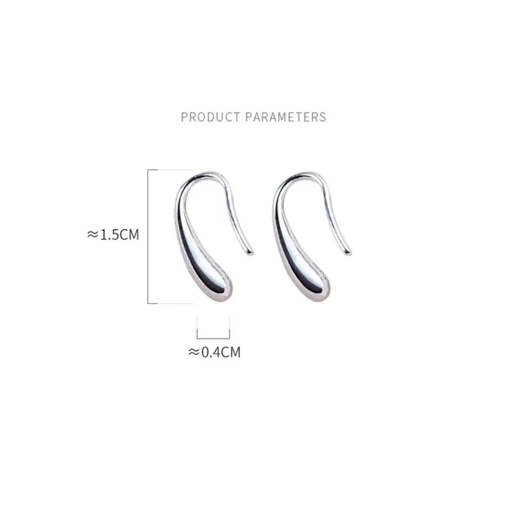 Silver Water Drop Shape Earrings for Women  Simple Temperament Ins Retro Jewelry Party Birthday 