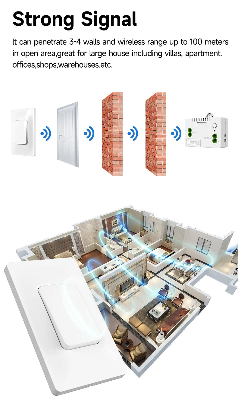 Interruttore a LED wireless cinetico 433MHz - kit opzioni