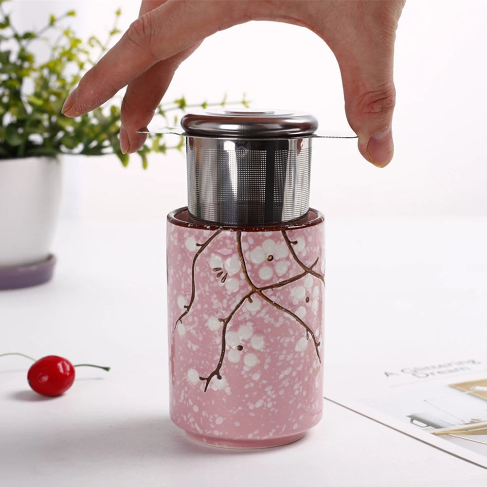 Infusor de chá em aço inoxidável com tampa