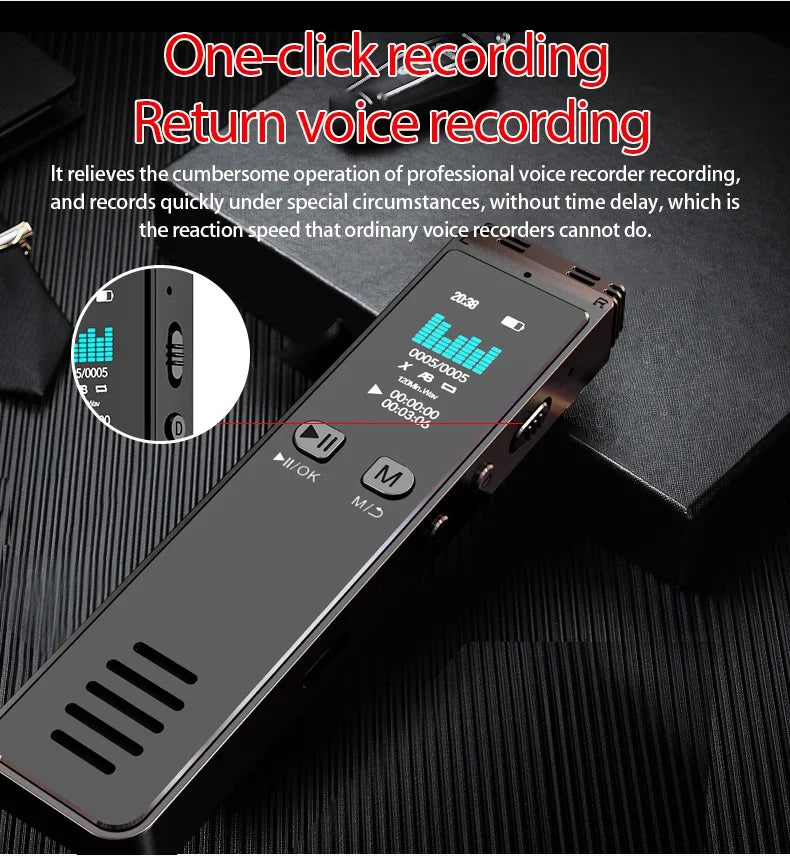 Voice Activated Recorder Bluetooth Digital Professional Sound Recording Device Audio Listening Dictaphone STTWUNAKE 