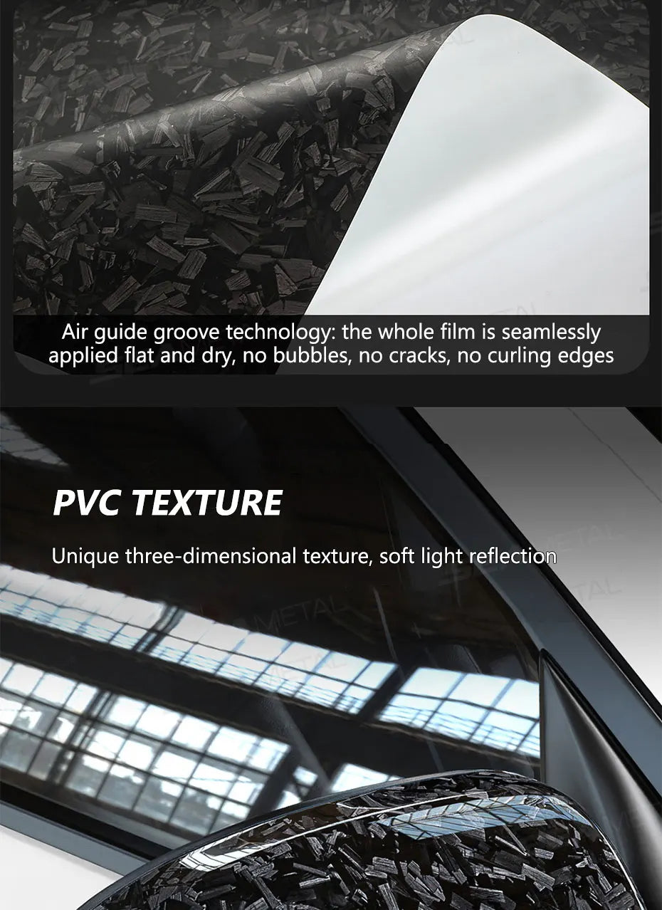 SEAMETAL Car Side Mirror Protective Film Anti-Scratch Car Decoration Sticker ‌Brilliant-Black‌ Non-Residue Vinyl Car Sticker