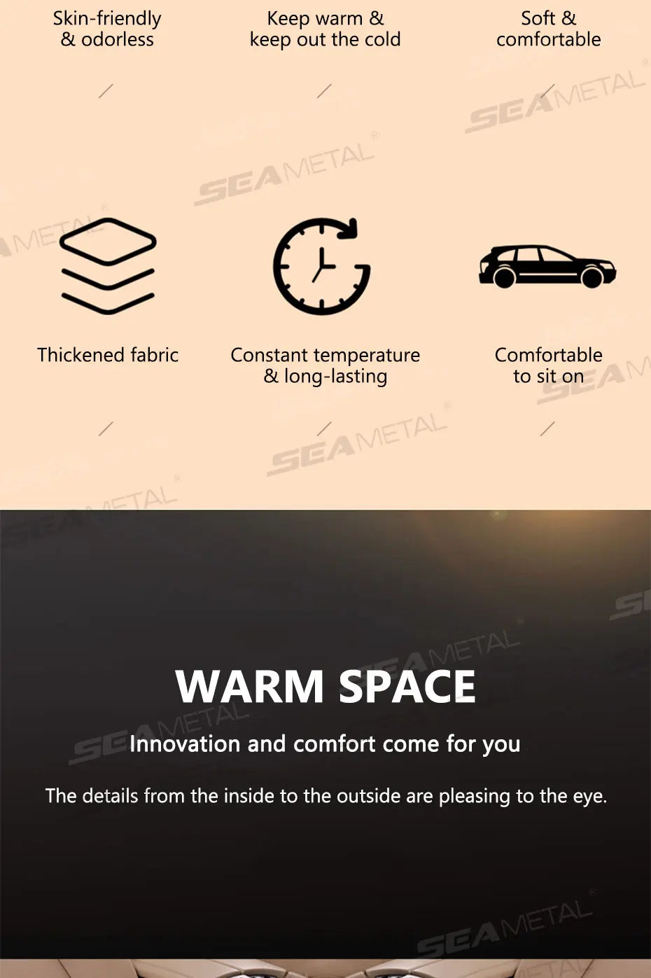 SEAMETAL Ultra-Soft Car Seat Cover Warm Thicken Imitation-Fur Auto Seat Cushion Anti Slip Auto Seat Protector for Sedan Suv Mpv