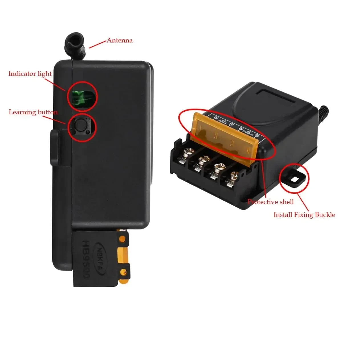 Ricevitore e trasmettitore per interruttore remoto a 433 MHz, CA 110–240 V