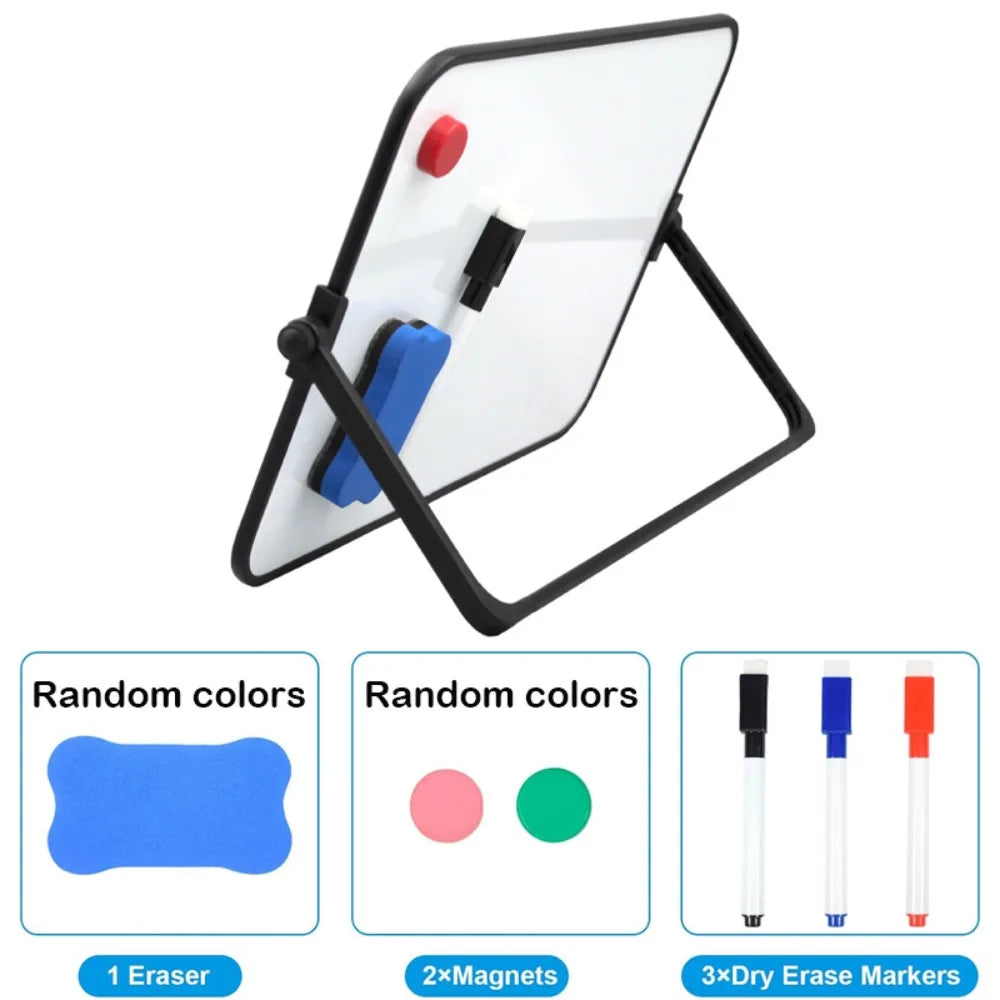 Quadro branco de secretária de dupla face com suporte