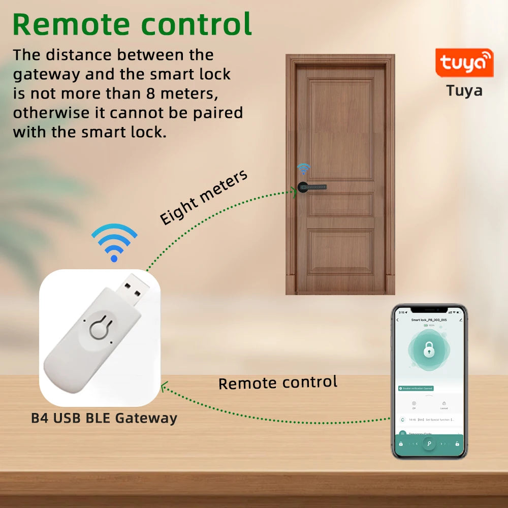 RAYKUBE M5 Tuya BLE Smart Fingerprint Door Lock Digital Electronic Lock with Password/Key/IC Card/ Smartlife/ Tuya APP Unlock 